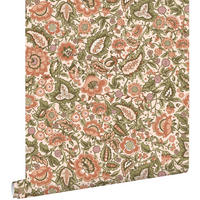 TAPETE Blumenmuster 50 x 900 cm - Terracotta, Papier (50/900cm) - ESTAhome