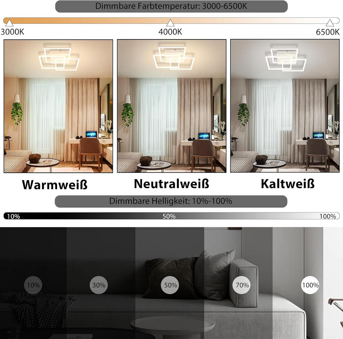 LED-DECKENLEUCHTE Schildfluch 40.0/9.0/40.0 cm - Schwarz, Metall (40/40/9cm) - ZMH