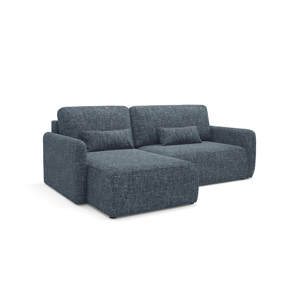 ECKSOFA Lazare 3 Sitzplätze Blau - Blau, Holz (217/148cm) - Petits-meubles