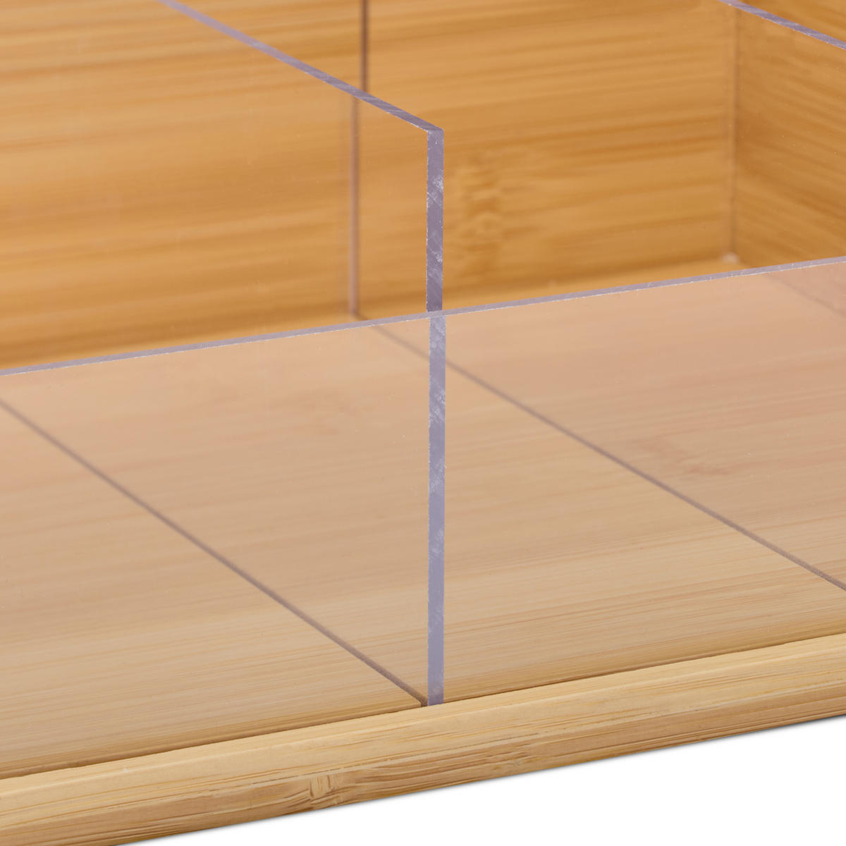 TEE-ORGANIZER - Hellbraun, Holz/Kunststoff (31/12/19cm) - Relaxdays