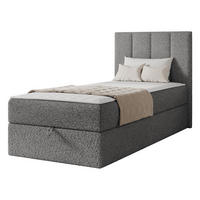 BOXBETT Rebos Single Boucle - H3 - Grau, Holz/Textil (100/200cm) - MIRJAN24