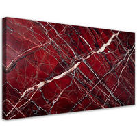 LEINWANDBILD Roter Marmor mit goldenem Glamour-Stil 80x40cm - Rot, Textil (80/40cm) - Feeby