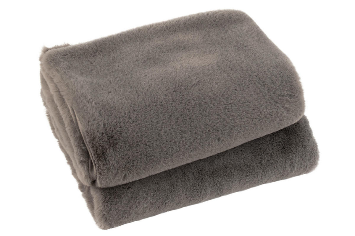 PLAID CUTIE - Plüsch - Taupe - 180/130/3 cm - Taupe, Textil (130/180cm) - J-Line