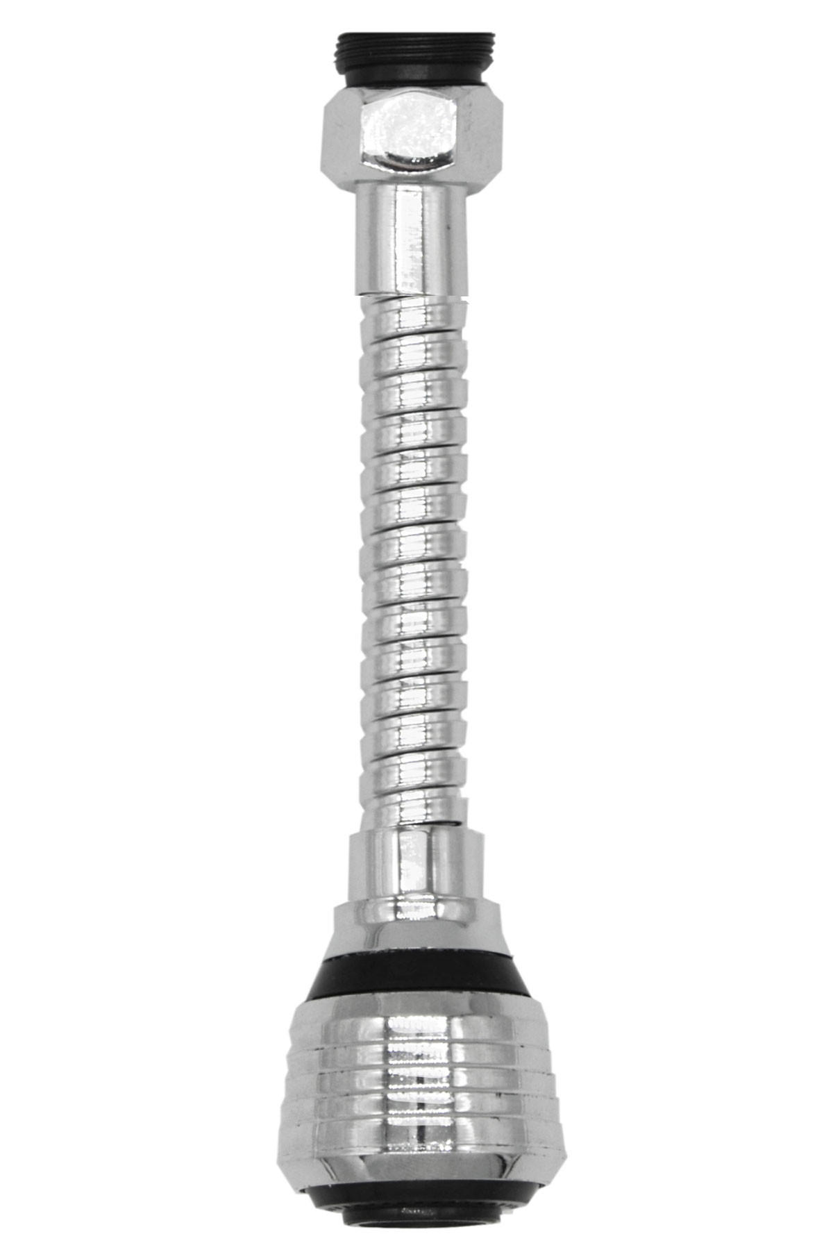 WASSERHAHN-VERLÄNGERUNG mit Flexischlauch 15,5 cm M22/M24 - Schwarz, Metall (3.5/3.5/15.5cm) - eyepower