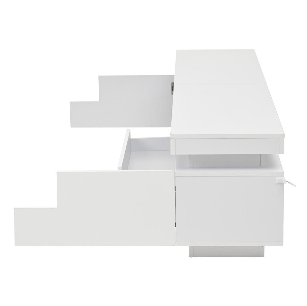 ORMARIĆ za TV 175/38/45 cm bijeli od iverice s LED rasvjetom i 2 ormarića - bijela, drvni materijal (175/45/38cm) - OKWISH