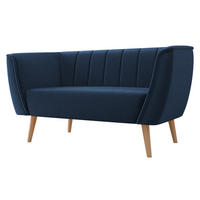 SOFA Pas 2 - Naturfarben/Dunkelblau, Holz/Textil (142/75/74cm) - MIRJAN24