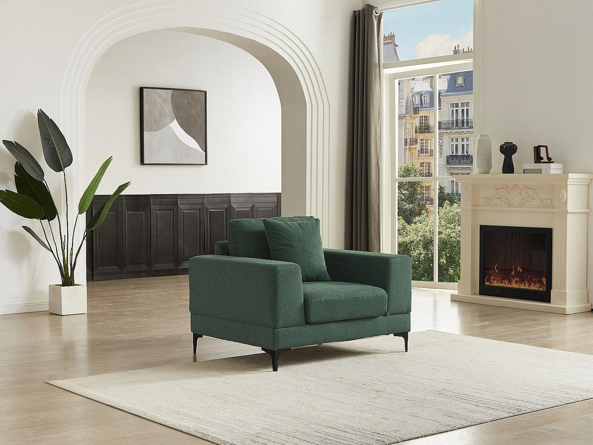 SESSEL - Strukturstoff - Grün - JAMOLO - Grün, Textil (107/82/89cm) - Vente-Unique