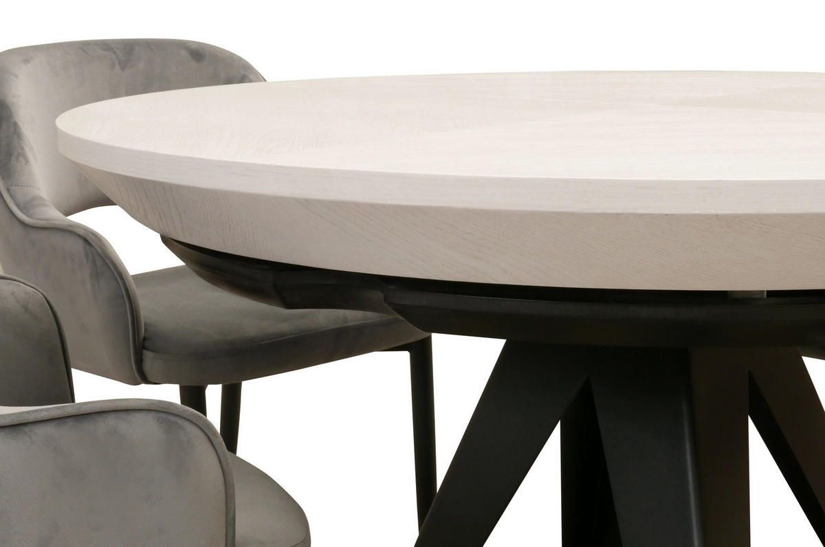 ESSTISCH GLOBO Ausziehbar 130 - 230 / 130 x 76 cm - Schwarz/Weiß, Holz (130/130/76cm) - MASSENO