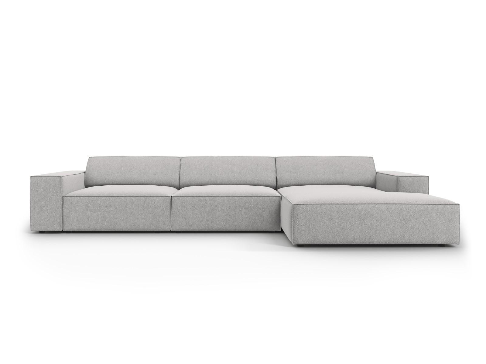 ECKSOFA rechts Jodie aus strukturiertem Stoff hellgrau 4 Sitzplätze - Hellgrau, Textil (166/284cm) - Micadoni