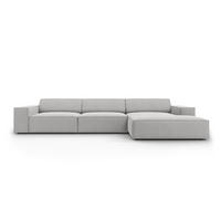 ECKSOFA rechts Jodie aus strukturiertem Stoff hellgrau 4 Sitzplätze - Hellgrau, Textil (166/284cm) - Micadoni