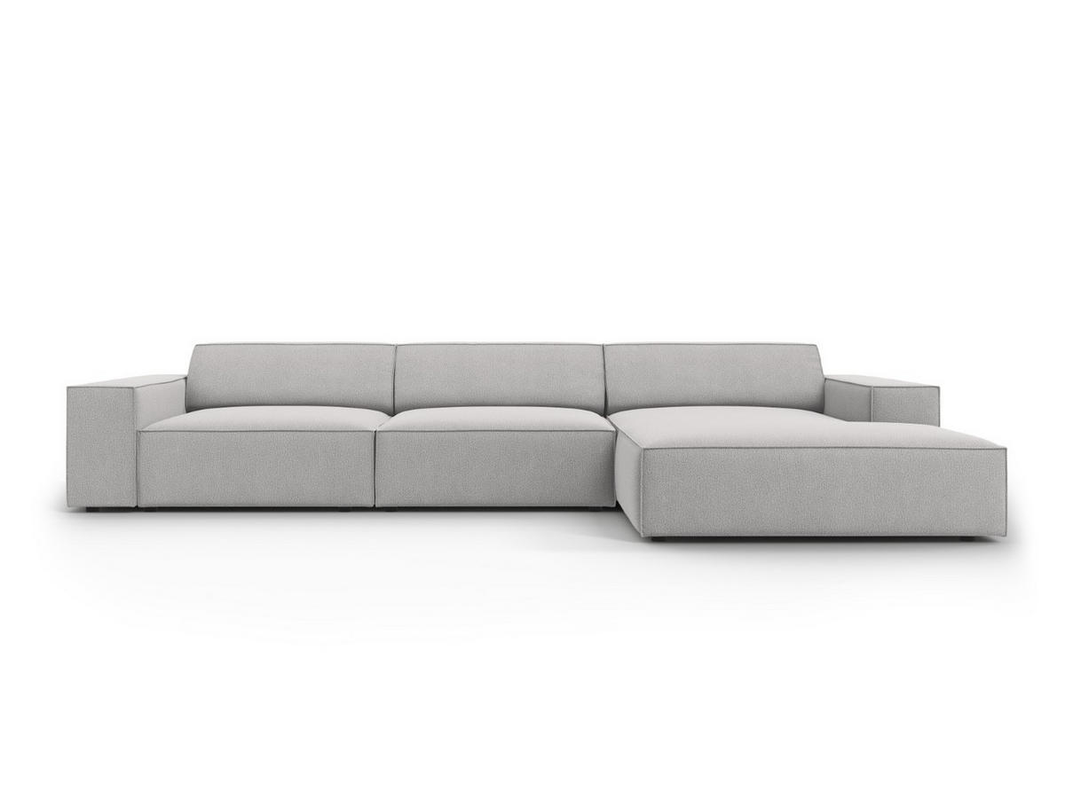 ECKSOFA rechts Jodie aus strukturiertem Stoff hellgrau 4 Sitzplätze - Hellgrau, Textil (166/284cm) - Micadoni