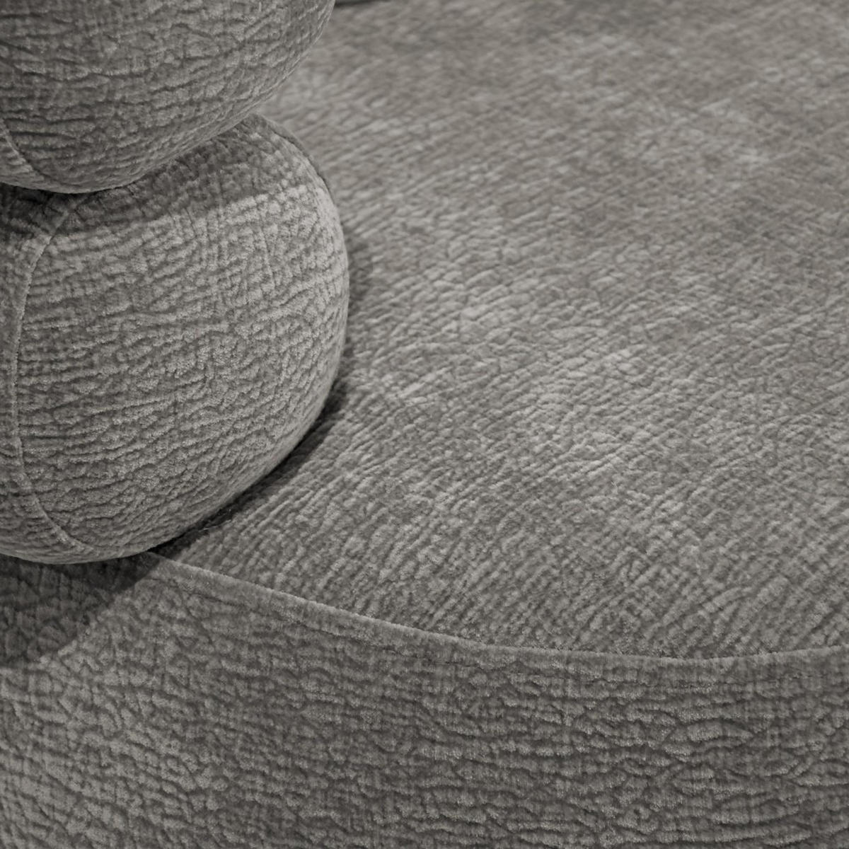 SESSEL Nano, Drehsessel mit runder Form, Hellgrau - Hellgrau, Textil (95/75/95cm) - Beautysofa