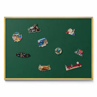 MAGNETTAFEL 100x70 cm Goldener Rahmen Dunkelgrün - Hellgrün, Metall (100/70/0.4cm) - TULUP