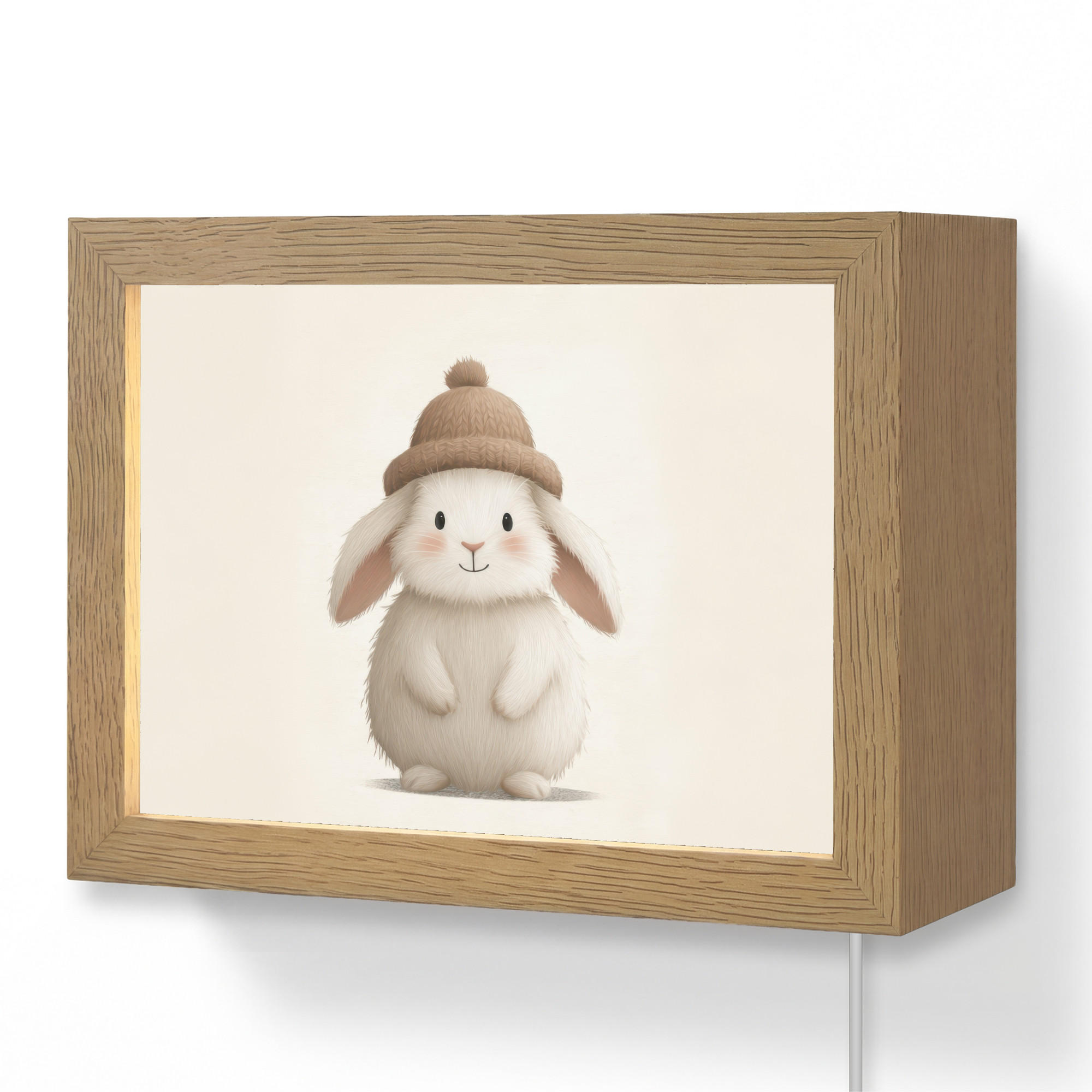 OnlyWow NÁSTĚNNÁ LAMPA Králík - Klobouk - Uši - béžový 20x15 cm