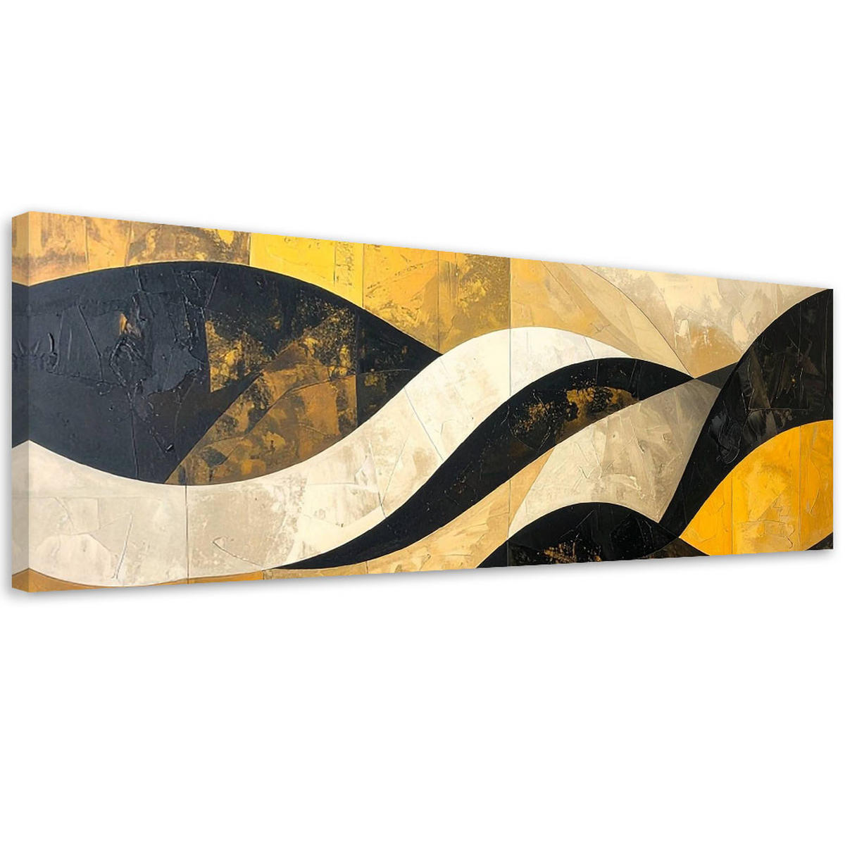 LEINWANDBILD 3D und geometrisch 150x50cm - Gelb, Textil (150/50cm) - Feeby