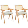 ESSZIMMERSTUHL 2er-Set Hellbeige Ava - Beige/Braun, Holz (55/85/62cm) - Beliani