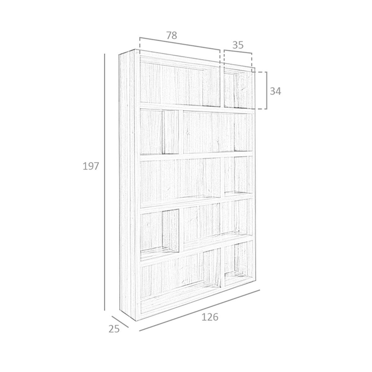 REGAL Holzregal aus Nussbaum 126/25/197 cm - Walnussfarben, Holz (126/197/25cm) - ANGEL CERDA