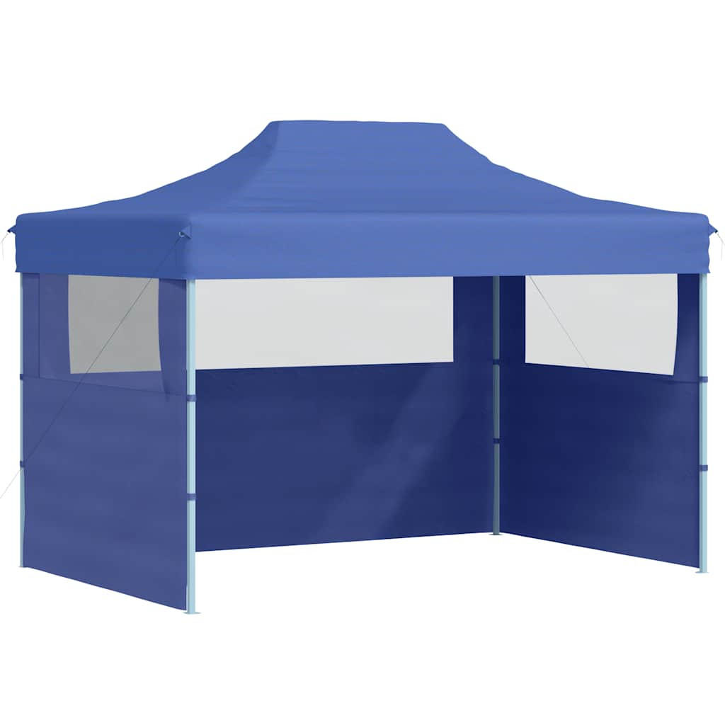 PROFI-PARTYZELT Faltbar Mit 3 Seitenwänden 3/4M Stahl Blau - Blau, Textil (280/315/410cm) - vidaXL