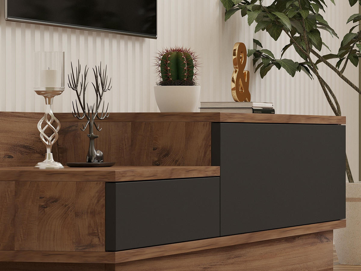 TV-MÖBEL asir Braun - Braun, Holz (35/35/160cm) - Habitat Garten