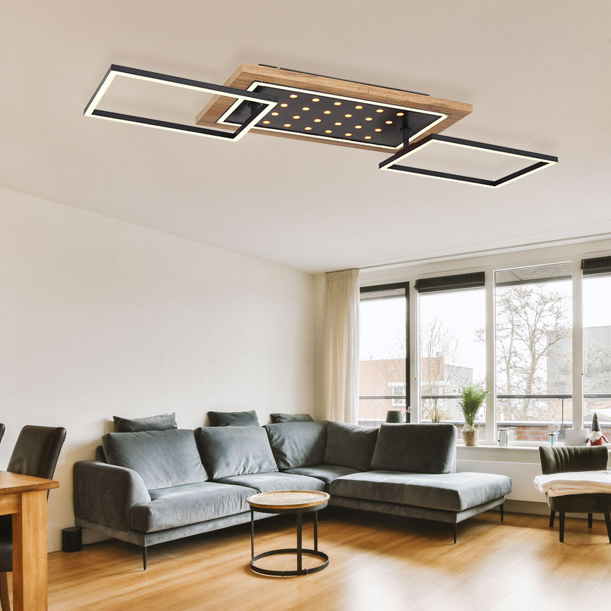 LED DECKENLEUCHTE Jimbo Metall Braun - Braun, Metall (96/28/12cm) - Globo Lighting