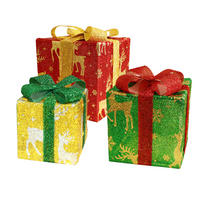 WEIHNACHTSGESCHENKBOX Elch (3er-set) 26/26/26 cm - Multicolor, Textil (26/26/26cm) - Nettlife