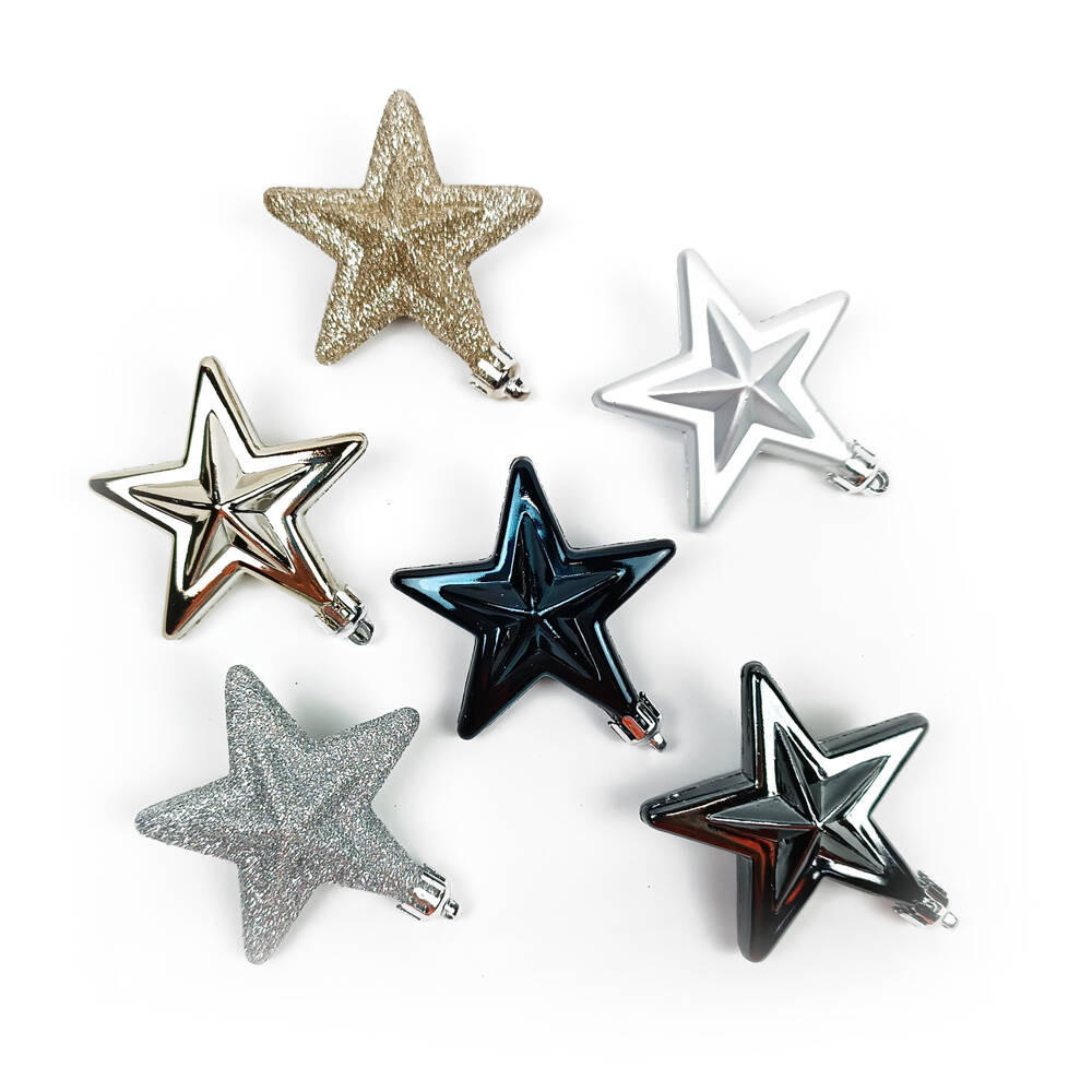 WEIHNACHTSBAUMSCHMUCK Sterne Kunststoff 6er-Set - Multicolor, Kunststoff (3/7/6.5cm) - Atmosphera Createur d´interieur