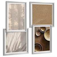 BILDER SET 4er Set - 50x50 cm & 40x60 cm Silberner Rahmen - Strukturen, Texturen, Minimalismus - Silberfarben, Kunststoff (50/50cm) - TULUP