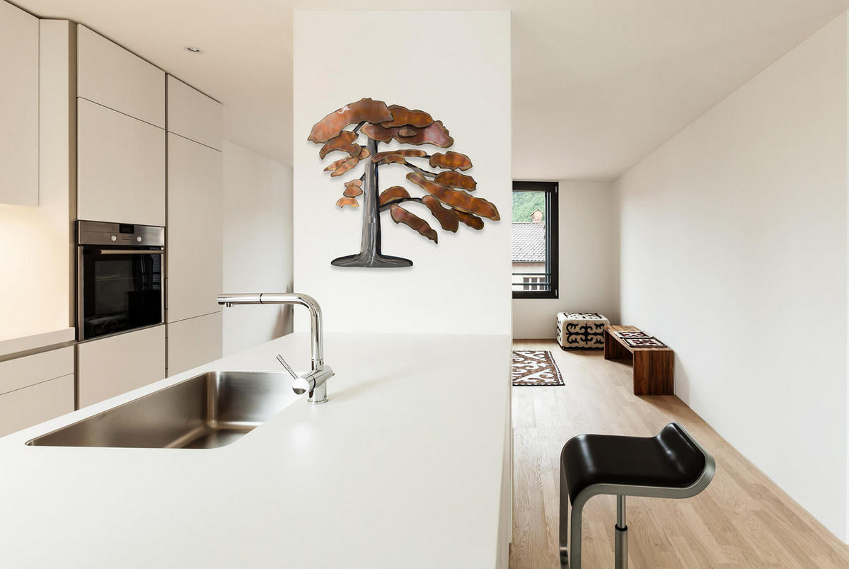 WANDDEKO Kupfer 97/88 cm - Braun/Kupferfarben, Metall (3/88/7cm) - KUNSTLOFT
