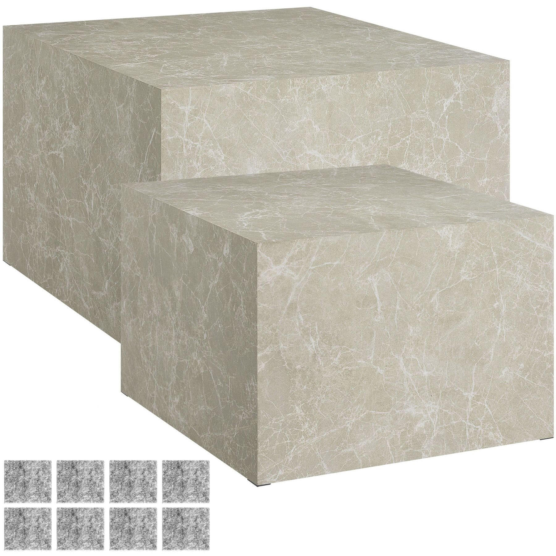 tectake Couchtisch Beige 60x40x60 cm