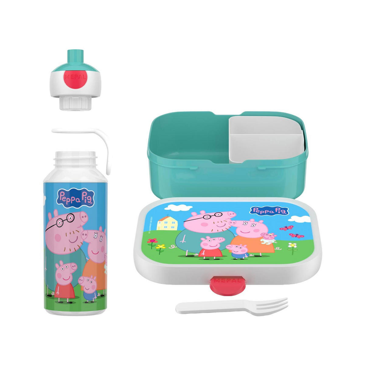 LUNCHSET Campus Peppa Pig 2er Set - Pink/Multicolor, Kunststoff (1/1/1cm) - Mepal
