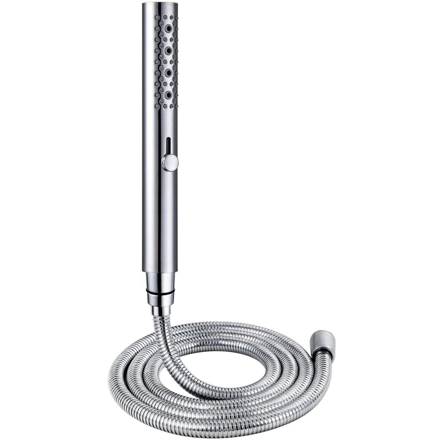 HANDBRAUSE mit Schlauch Chrom 3 Funktionen Wassersparend Massagefunktion - Silberfarben, Metall (3/12.7/23cm)