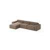 ECKSOFA Bouclé-Stoff 8 Sitzer Bornum So, Braun - Braun, Textil (346/170cm) - Meblito
