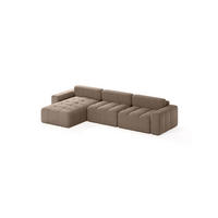 ECKSOFA Bouclé-Stoff 8 Sitzer Bornum So, Braun - Braun, Textil (346/170cm) - Meblito