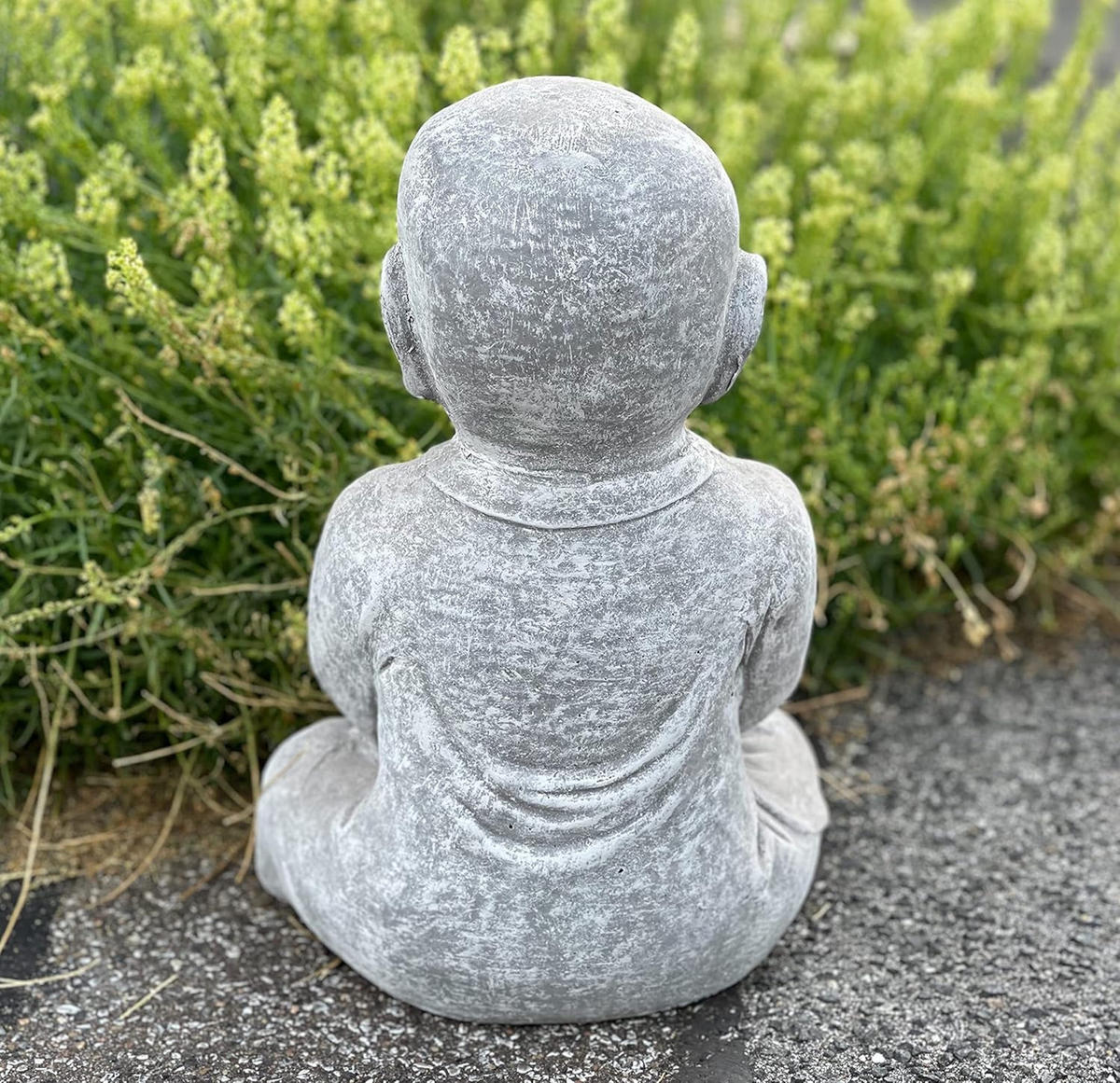 STEINFIGUR betender Shaolin Mönch frostfest Steinguss - Grau, Stein (27/38/20cm) - stoneandstyle