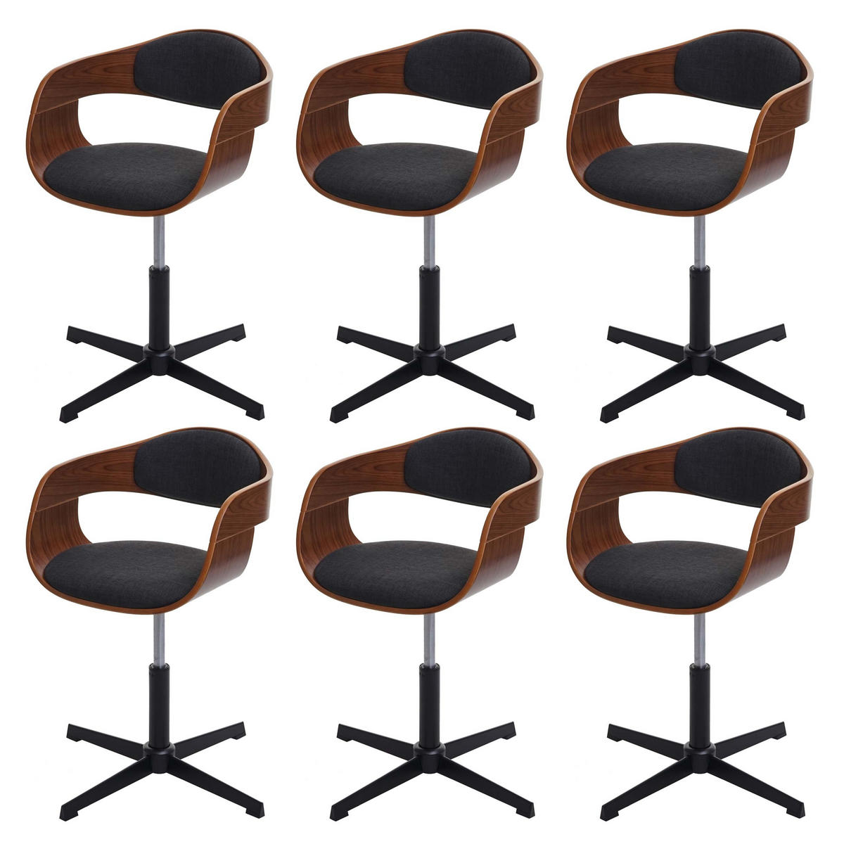 ESSZIMMERSTUHL Schwarz 6er-Set - Schwarz, Textil (64/83/64cm) - MCW