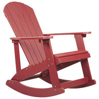 GARTEN-SCHAUKELSTUHL Kunstholz rot Adirondack - Rot, Kunststoff (76/100/94cm) - Beliani