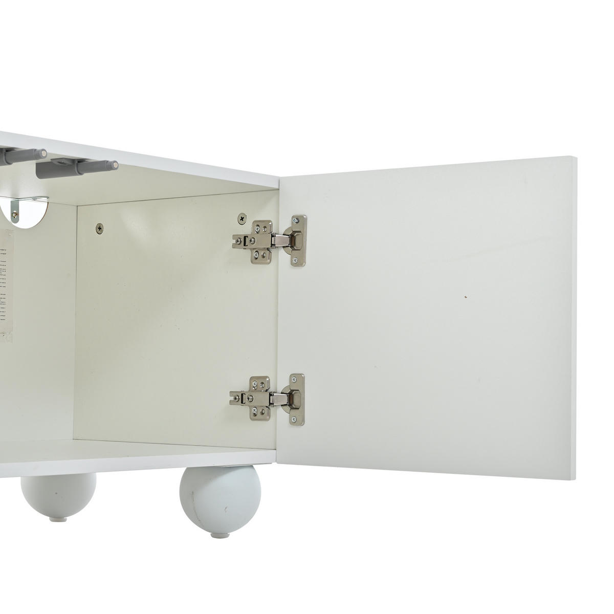 LOWBOARD 200/40/44 cm mit 3 Türen und offenen Fächern in Weiß - Weiß, Holzwerkstoff (200/44/40cm) - BEAOK