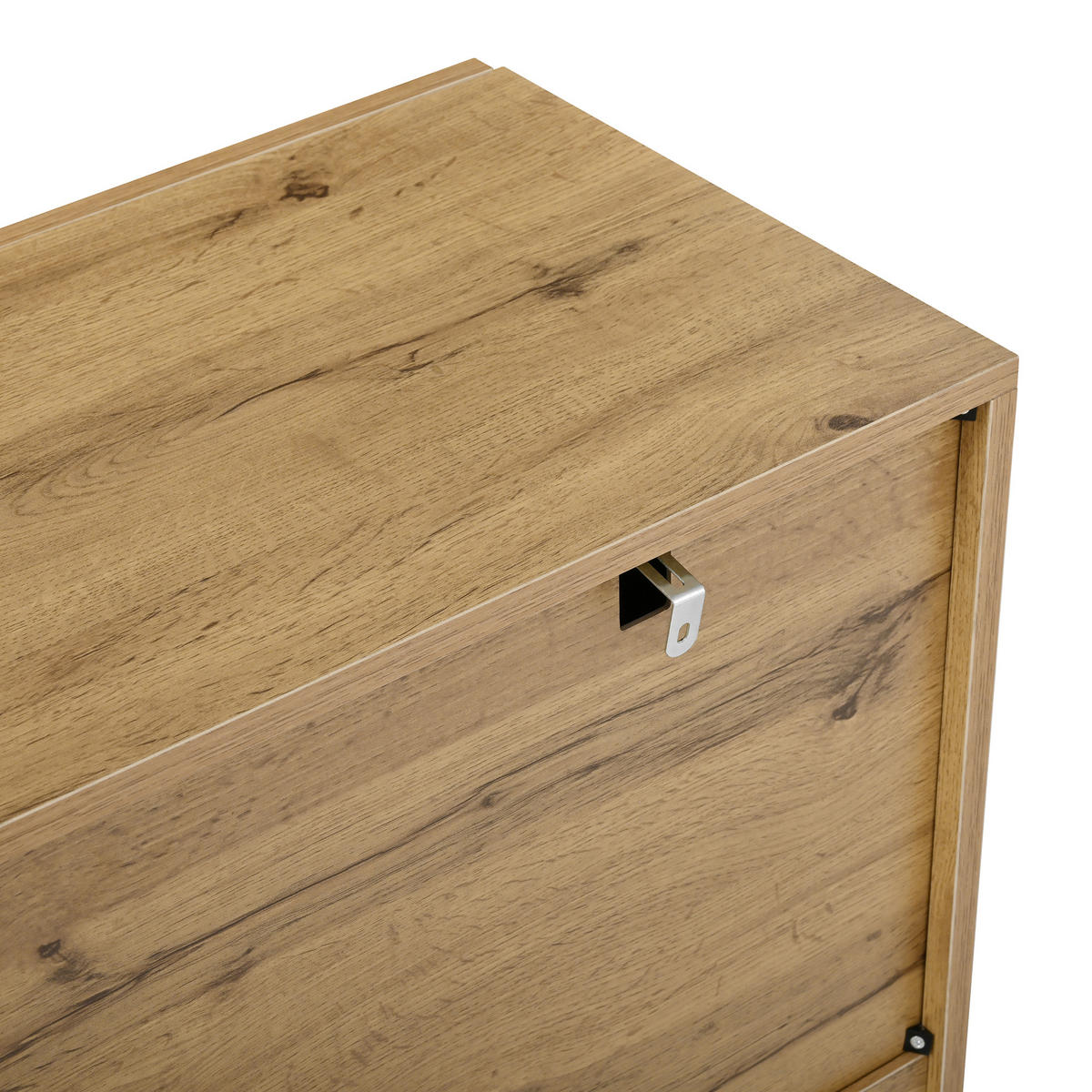 SIDEBOARD Natural+Black 120/35.5/90.5 cm mit 4 Schubladen und 2 Türen - Naturfarben, Holzwerkstoff (120/90.5/35.5cm) - PANGIVO