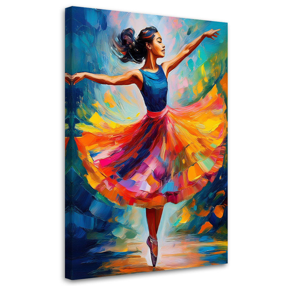 WANDBILD ballerina bunter tanz - Multicolor, Textil (40/60cm) - Feeby