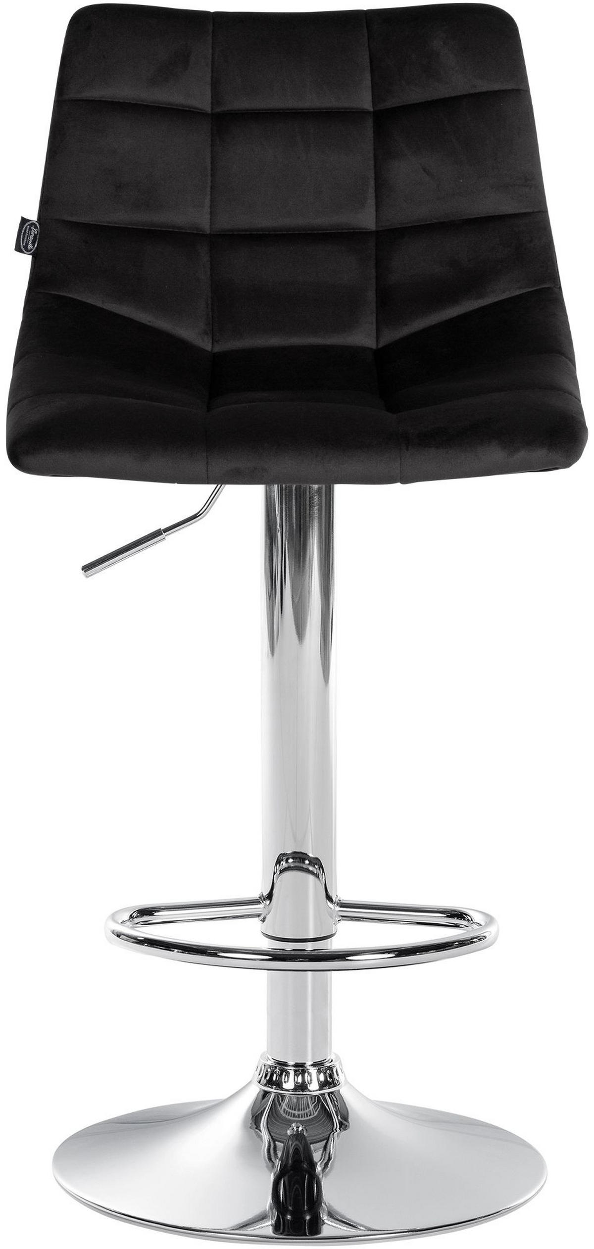 BARHOCKER 2er-Set DUBAI Schwarz Samt Chrom - Schwarz, Textil/Metall (43/87/46.5cm) - DELUKE