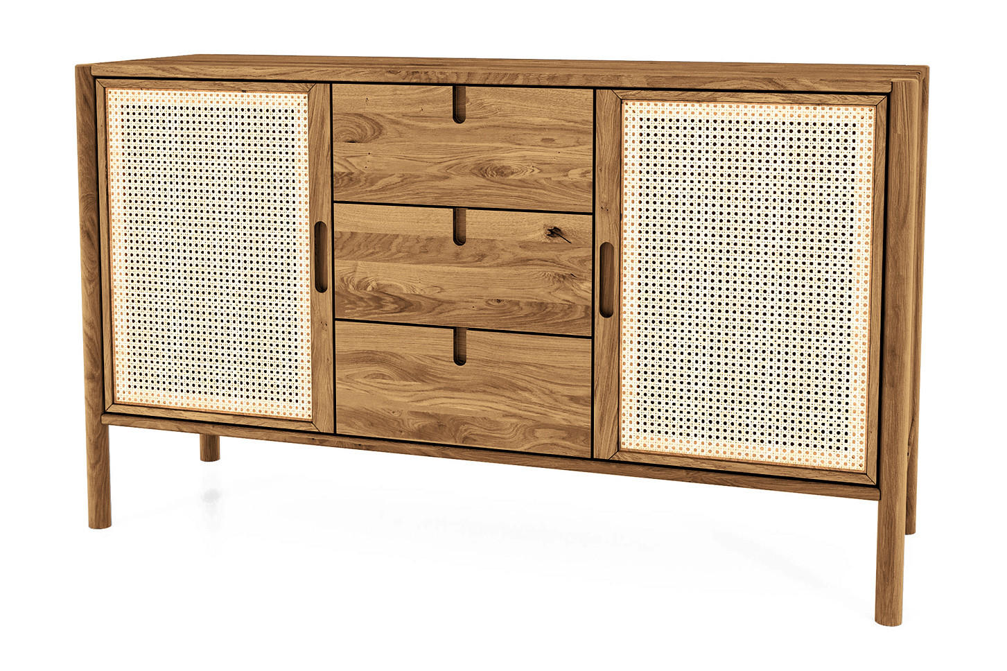 KOMMODE INA Wildeiche - Alteiche, Holz (142/84/46cm) - byoak