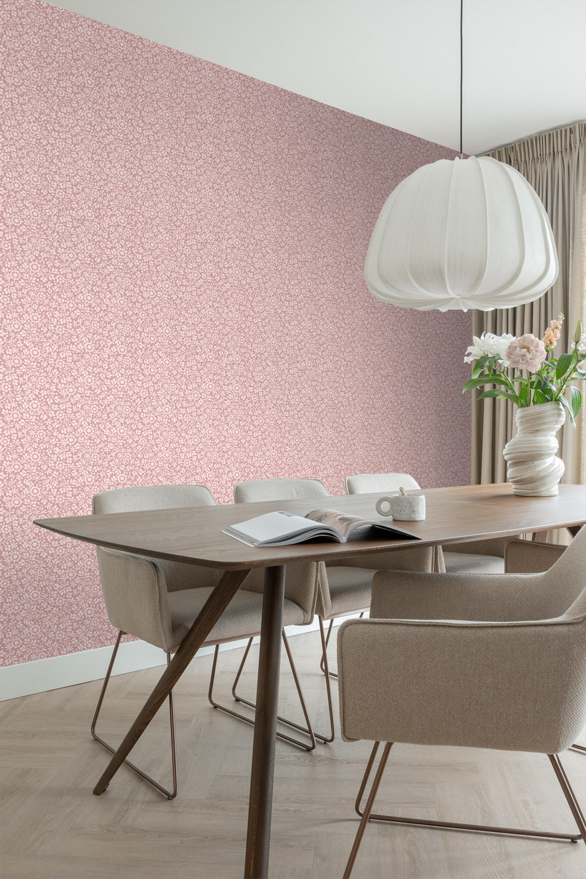 TAPETE Blumen 50 x 900 cm - Pink, Papier (50/900cm) - ESTAhome