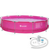 SWIMMING POOL Summertime,360 x 76 cm,pink - Pink, Metall (360/76/360cm) - tectake