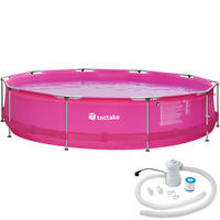 SWIMMING POOL Summertime,360 x 76 cm,pink - Pink, Metall (360/76/360cm) - tectake