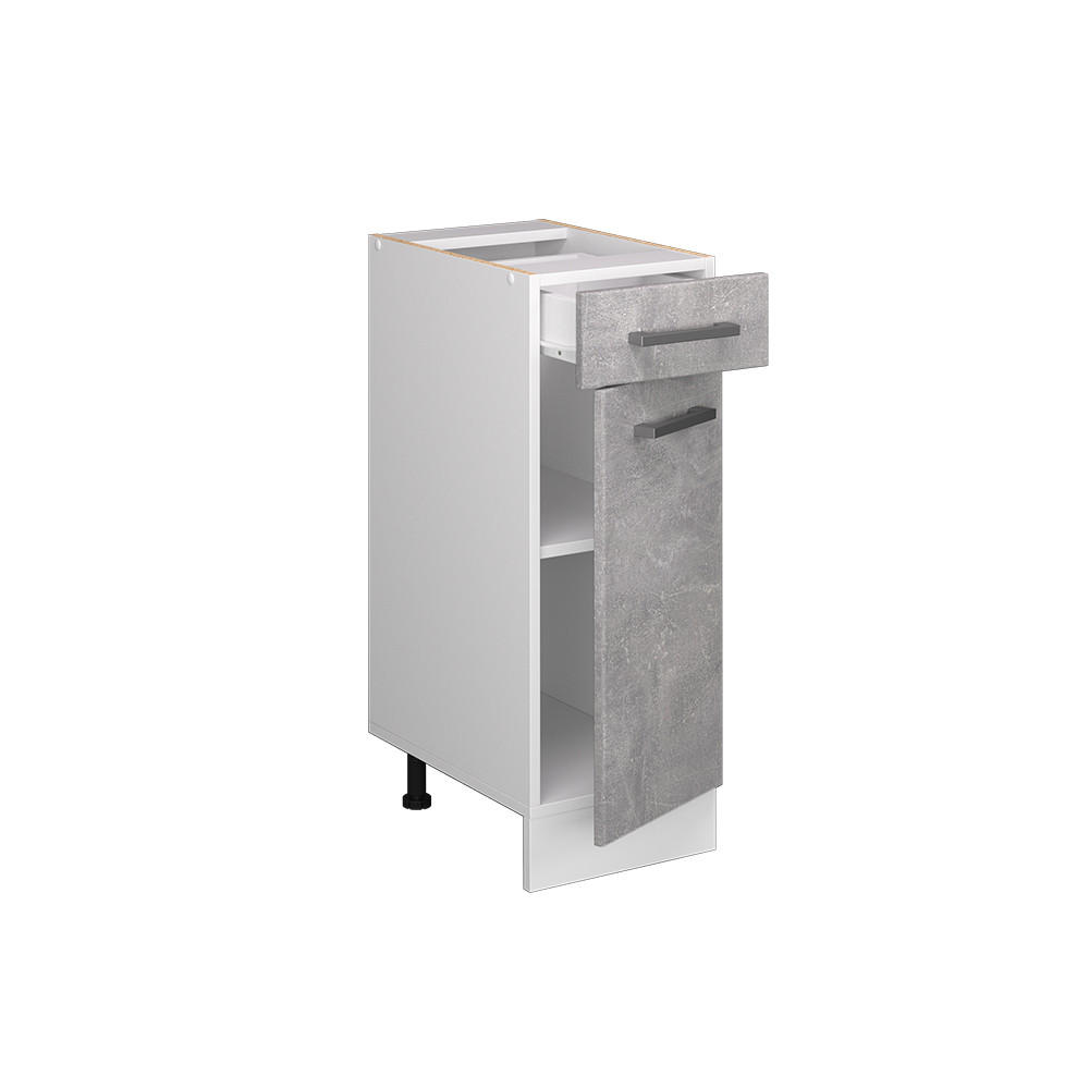 KÜCHENUNTERSCHRANK R-Line Beton 30 cm ohne AP - Schieferfarben/Hellgrau, Holzwerkstoff (30/81.6/46cm) - Vicco
