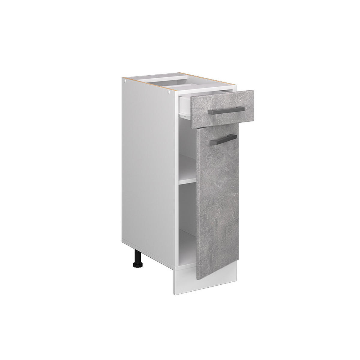 KÜCHENUNTERSCHRANK R-Line Beton 30 cm, AP Eiche - Schieferfarben/Weiß, Holzwerkstoff (30/81.6/60cm) - Vicco
