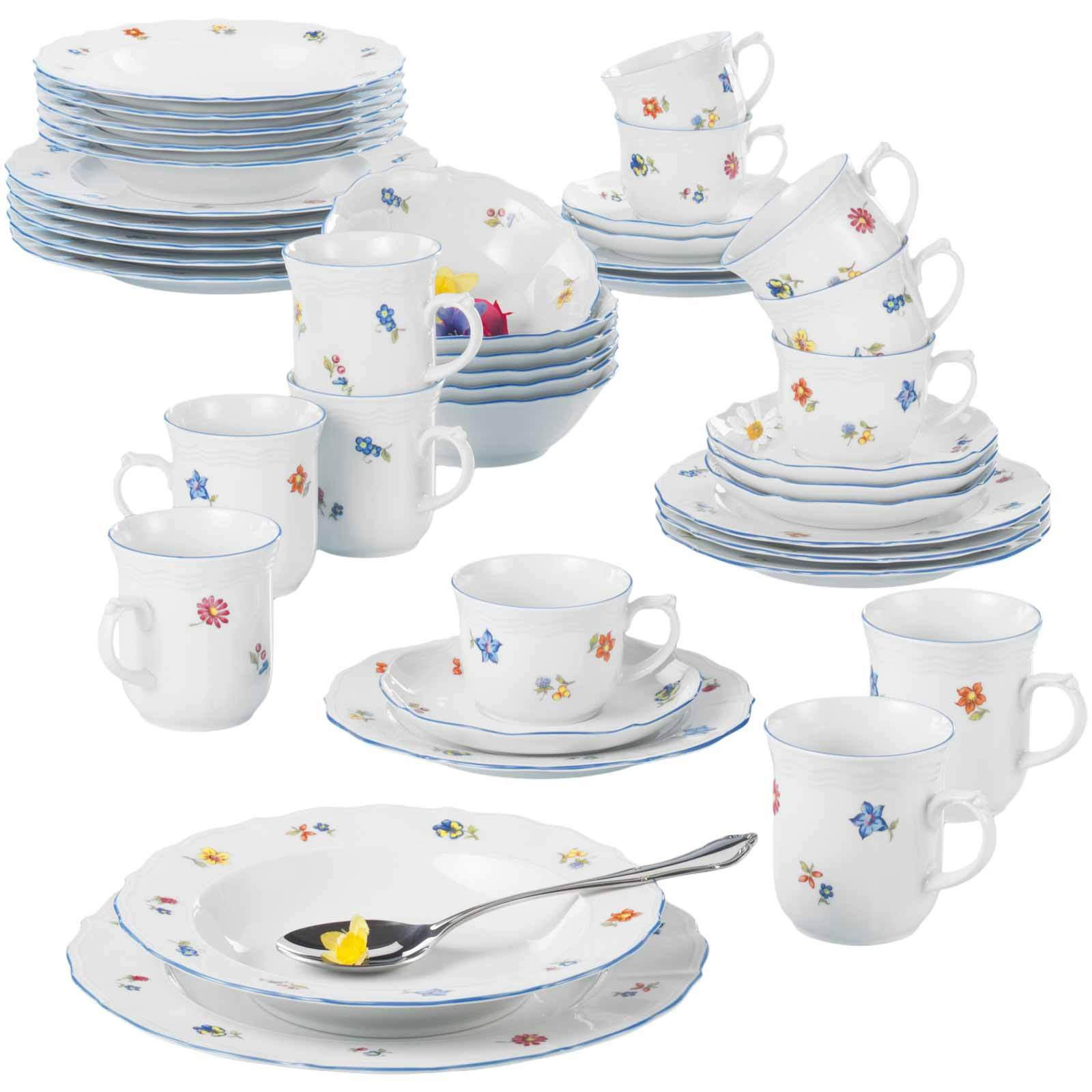 KOMBISERVICE Sonate Nostalgie bunt 42er Set - Multicolor, Keramik (1/1/1cm) - Seltmann Weiden