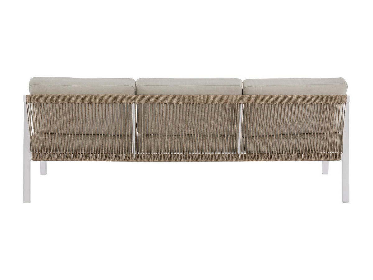 GARTENSITZGRUPPE im Set - 5 Personen - metall - beige, weiß Lureya - Beige/Weiß, Metall - Vente-Unique