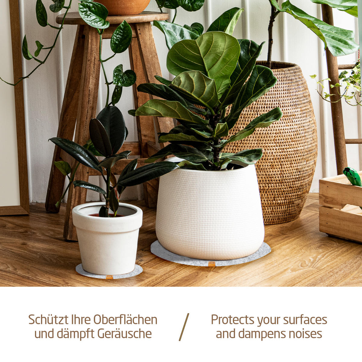 VASENUNTERSETZER 8er-Set - Hellgrau, Textil (25/25cm) - Miqio Design