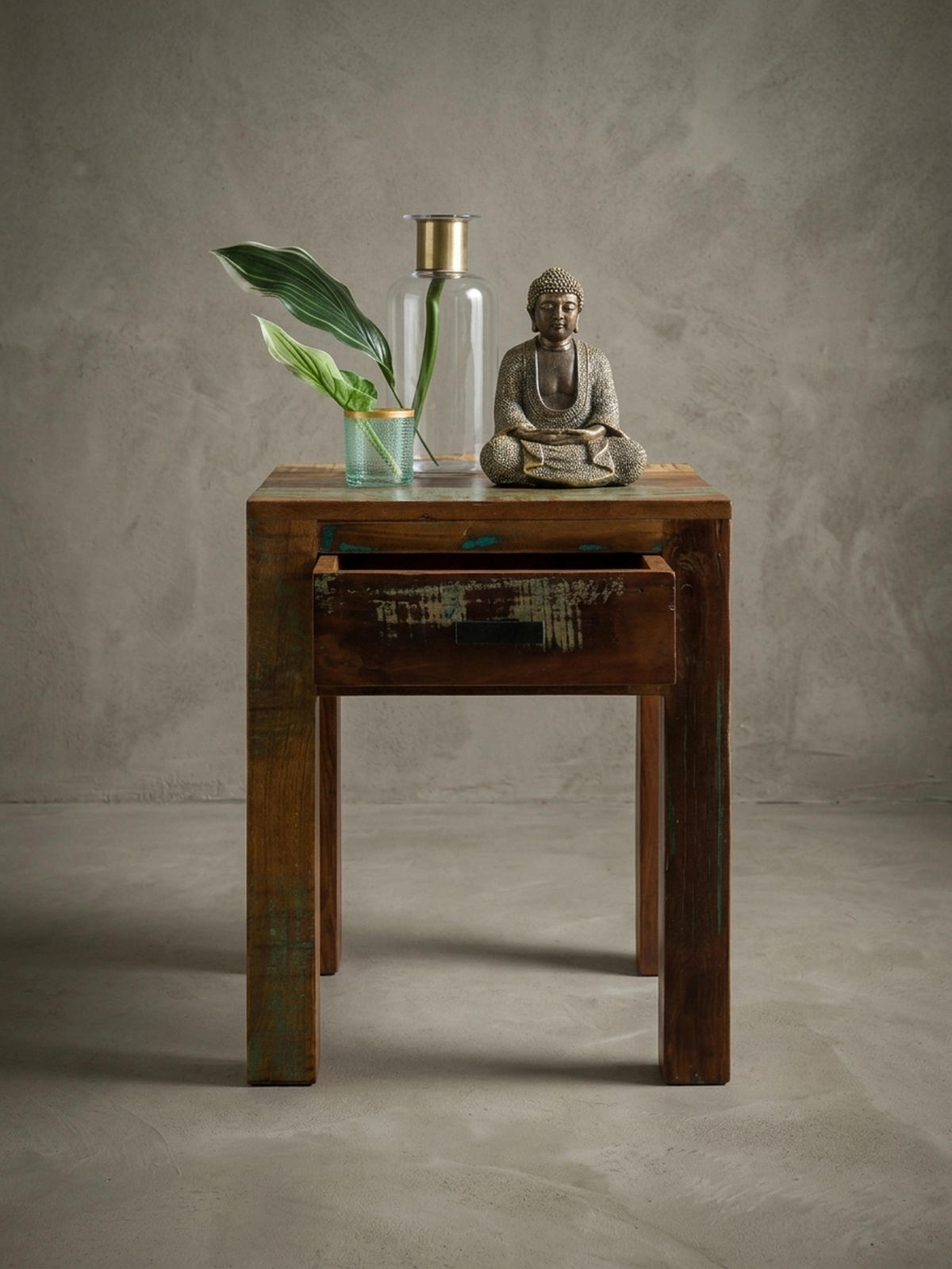 NACHTTISCH – Mango Massivholz Shabby Chic 40x40x55 cm - Braun, Holz (40/40/55cm) - KADIMA DESIGN